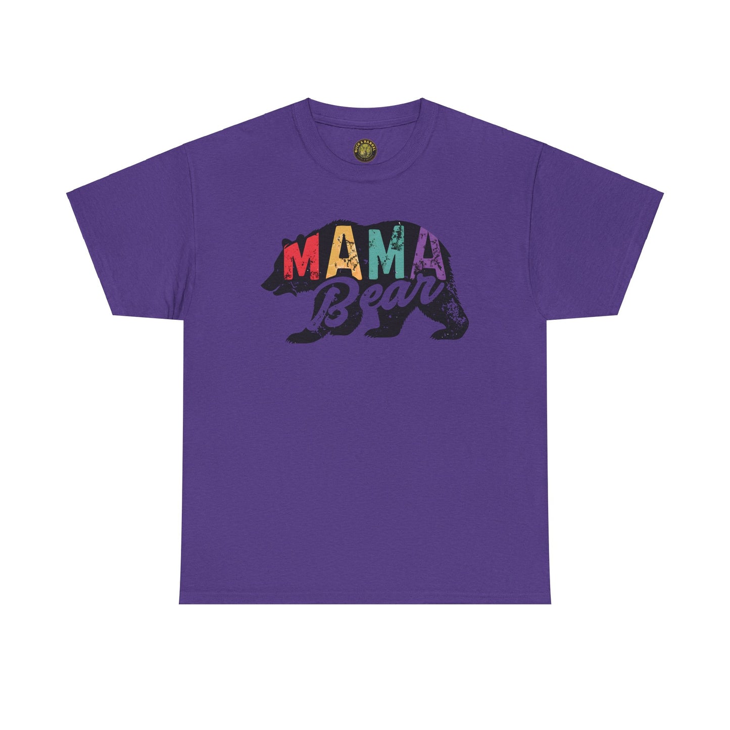 Mama Bear Unisex Heavy Cotton Tee - Colorful Graphic Tee for Moms