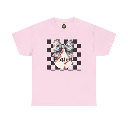 MAMA Baseball Bow Heavy Cotton Tee