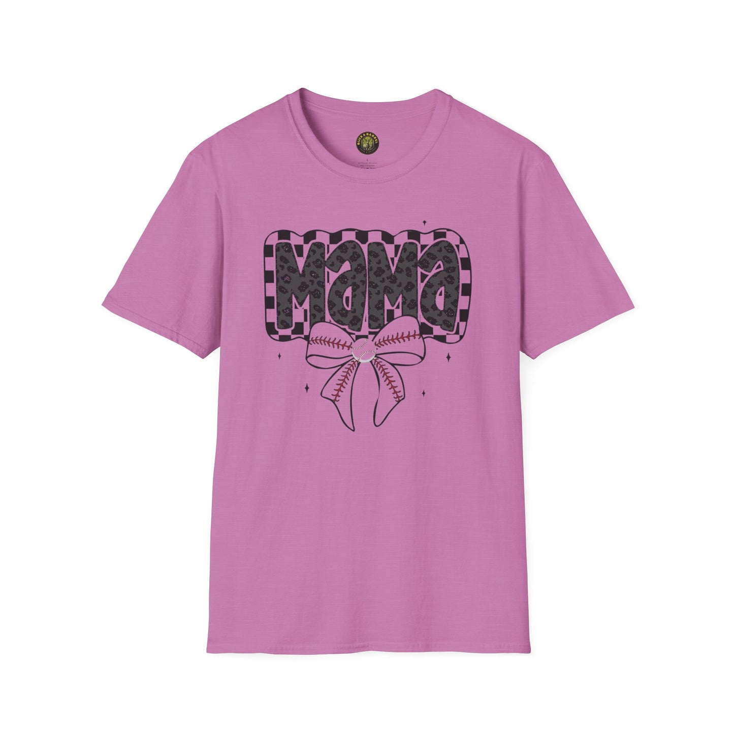 MAMA Baseball Bow Softstyle T-Shirt