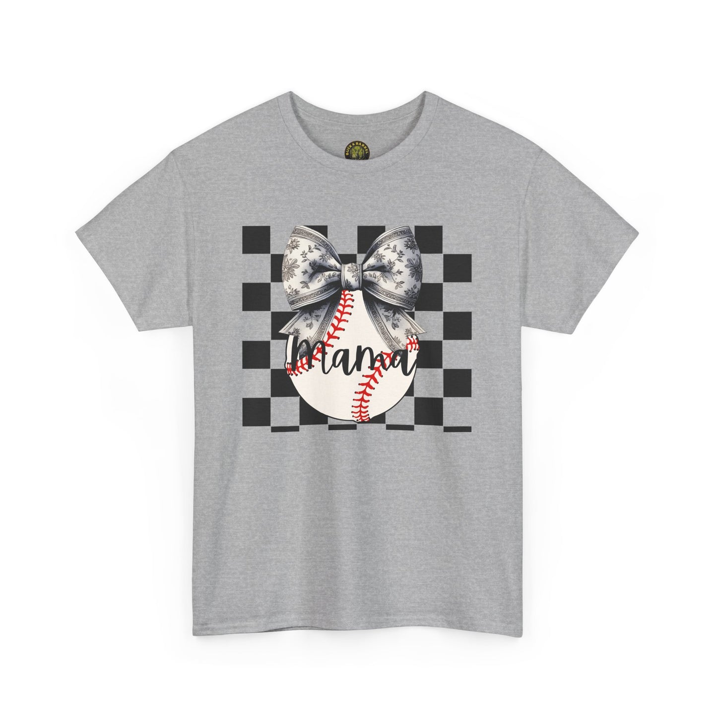 MAMA Baseball Bow Heavy Cotton Tee