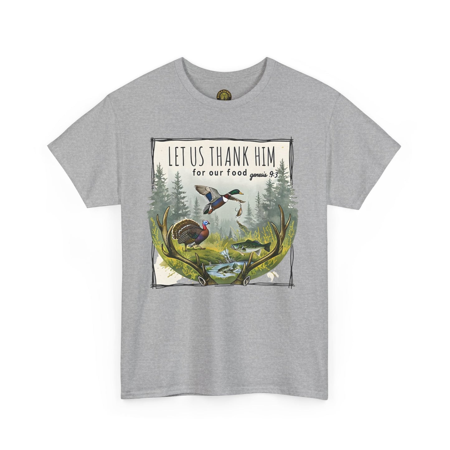 Unisex Heavy Cotton Tee - Let Us Thank Him Nature T-Shirt for Outdoor Lovers