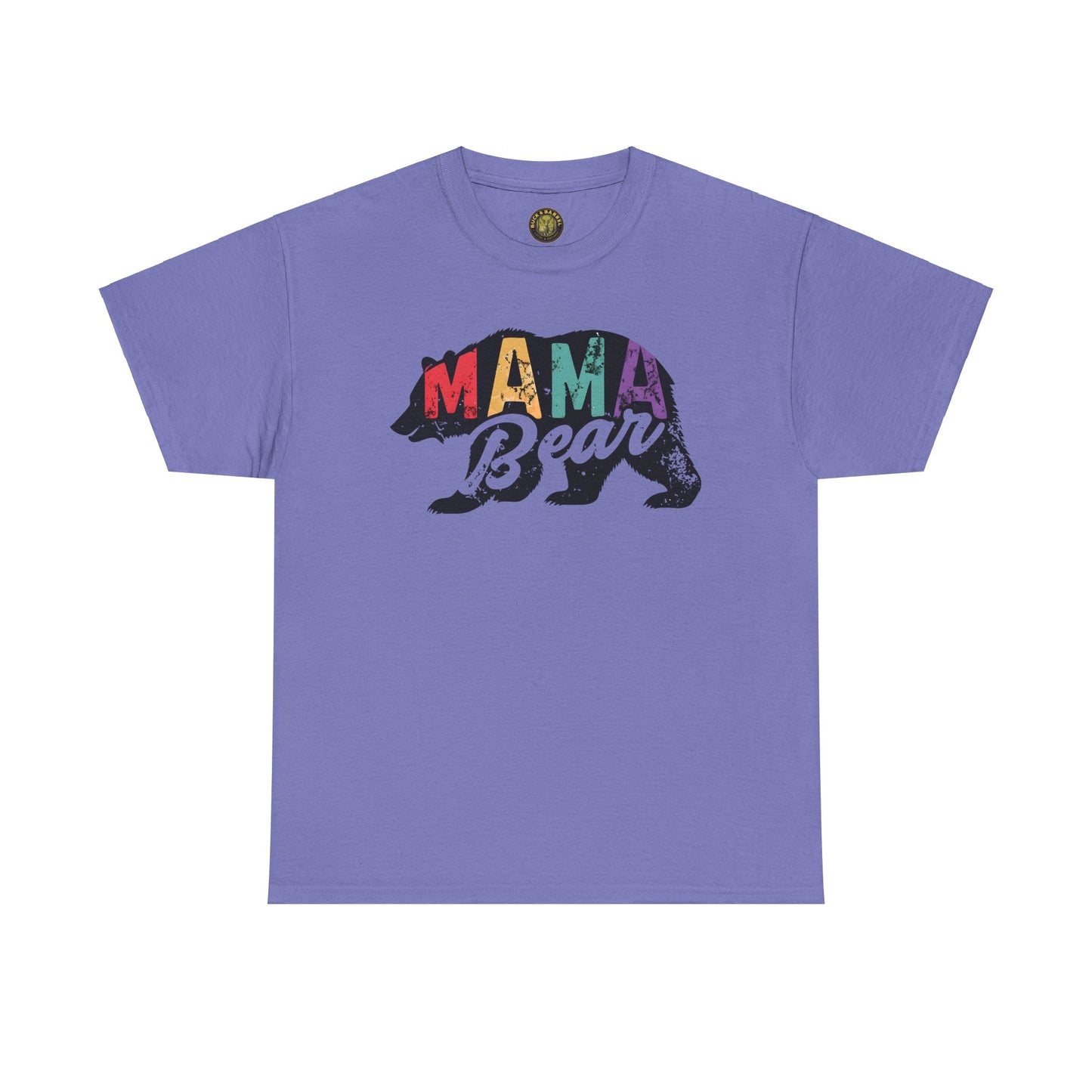 Mama Bear Unisex Heavy Cotton Tee - Colorful Graphic Tee for Moms