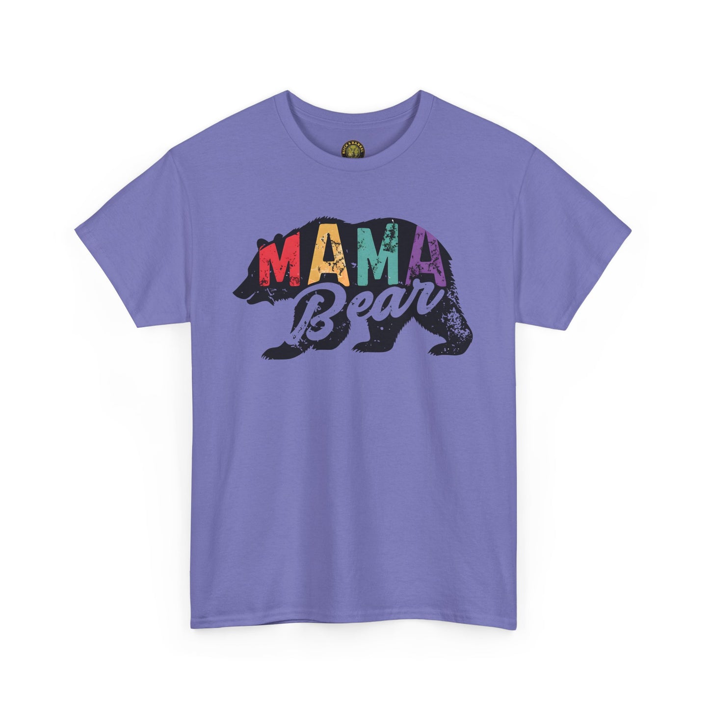 Mama Bear Unisex Heavy Cotton Tee - Colorful Graphic Tee for Moms