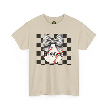 MAMA Baseball Bow Heavy Cotton Tee