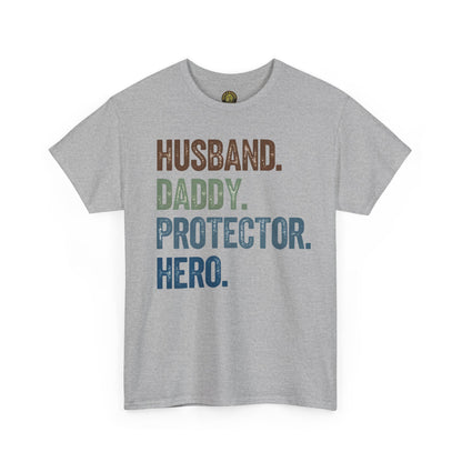 Husband Daddy Protector Hero Unisex Heavy Cotton Tee