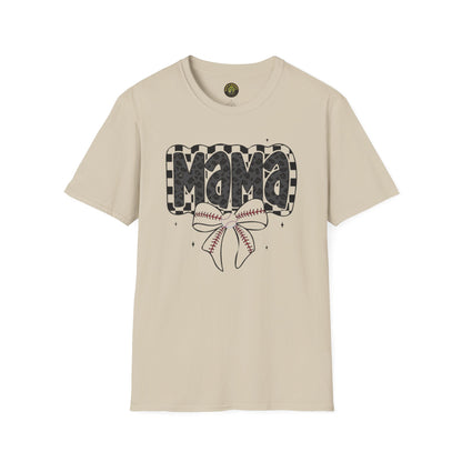 MAMA Baseball Bow Softstyle T-Shirt