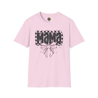 MAMA Baseball Bow Softstyle T-Shirt