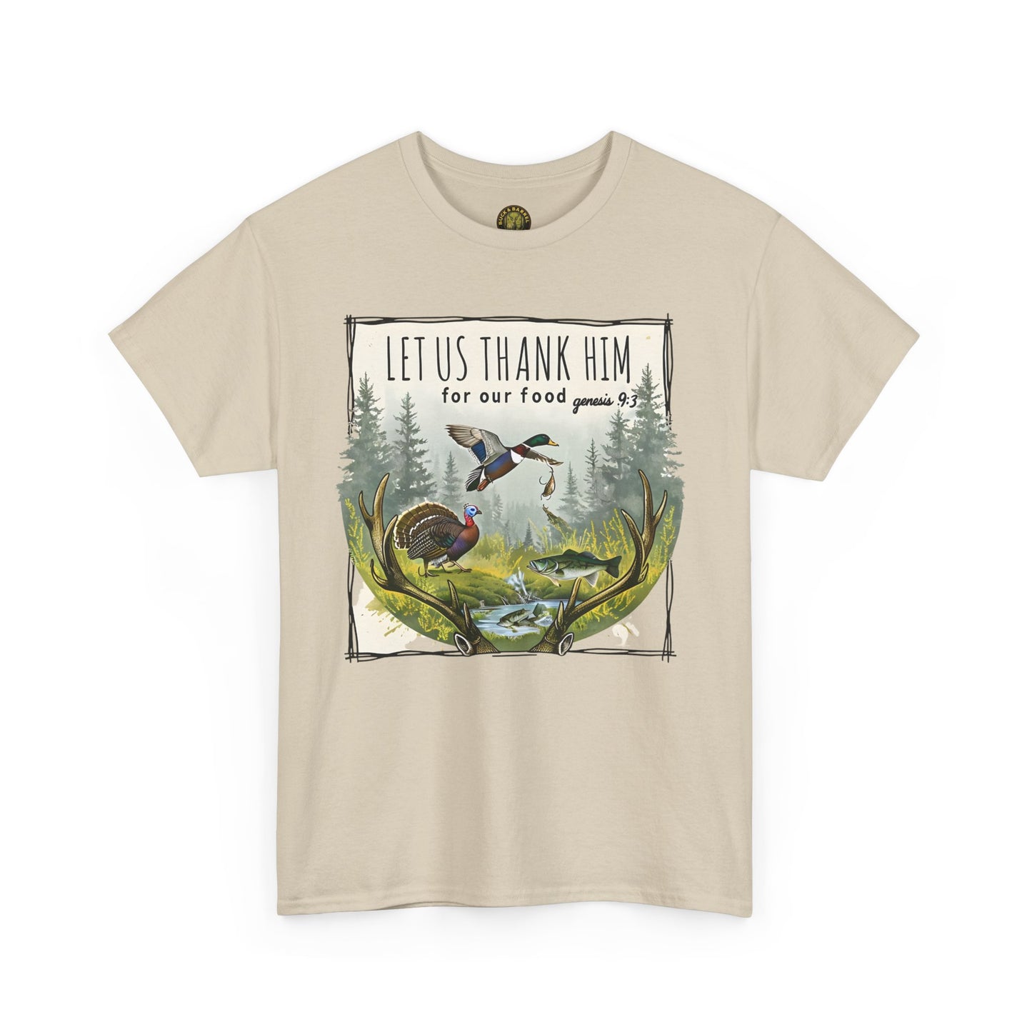 Unisex Heavy Cotton Tee - Let Us Thank Him Nature T-Shirt for Outdoor Lovers