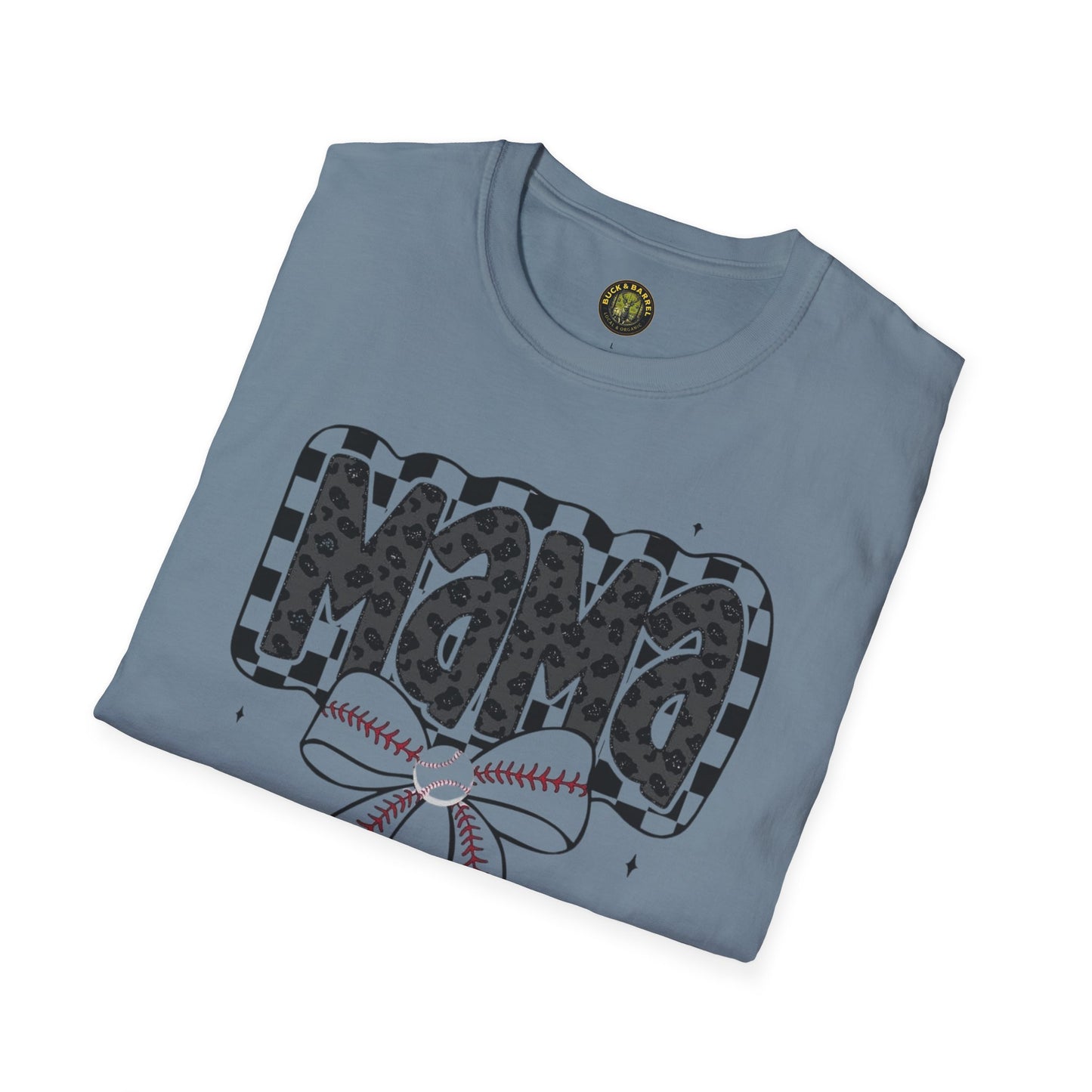 MAMA Baseball Bow Softstyle T-Shirt