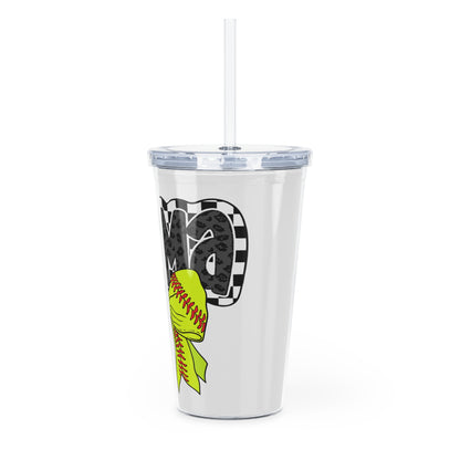 Plastic Tumbler with Straw