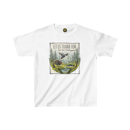 Kids Heavy Cotton™ Tee - Let Us Thank Him for Our Food