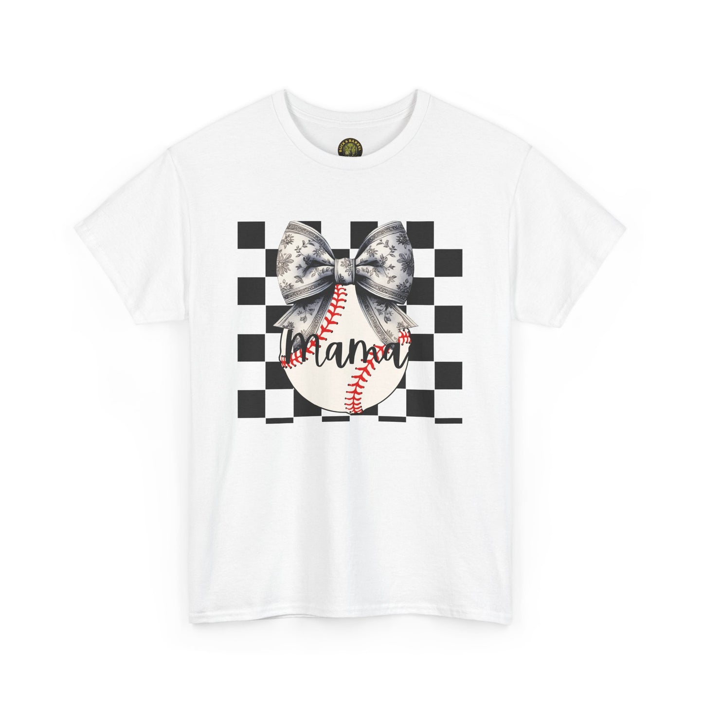 MAMA Baseball Bow Heavy Cotton Tee