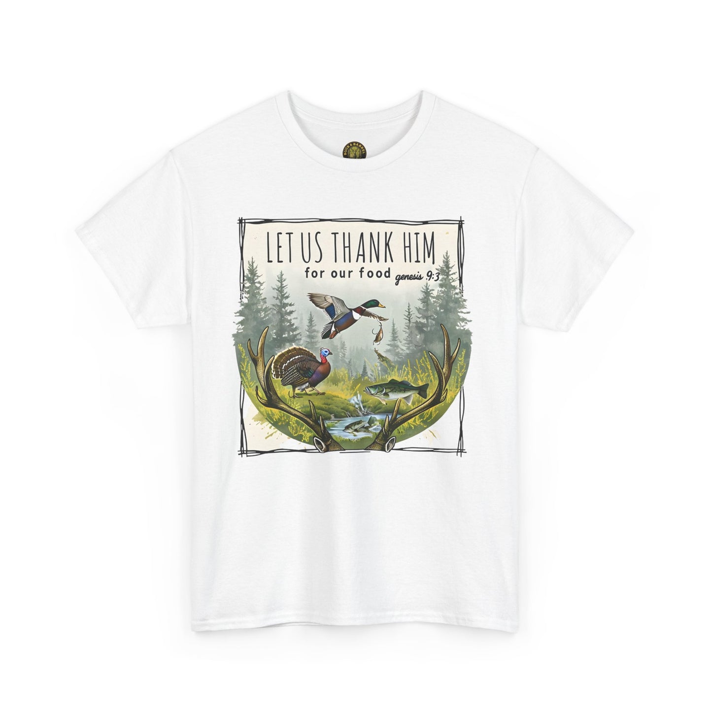 Unisex Heavy Cotton Tee - Let Us Thank Him Nature T-Shirt for Outdoor Lovers