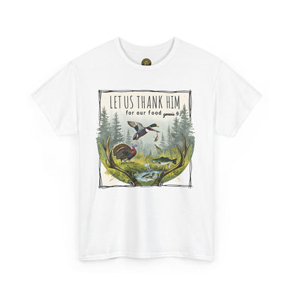 Unisex Heavy Cotton Tee - Let Us Thank Him Nature T-Shirt for Outdoor Lovers