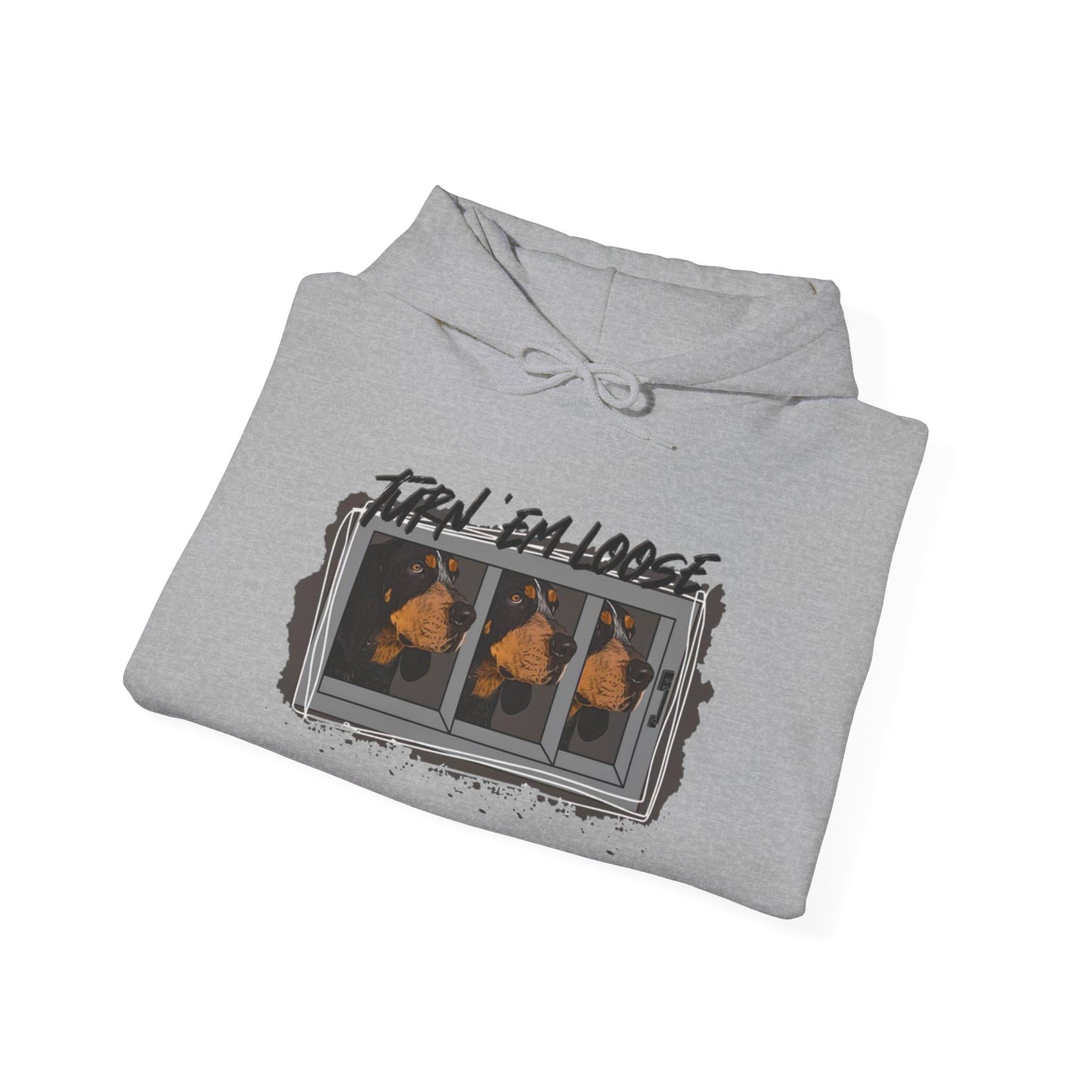 Turn 'Em Loose Graphic Hoodie - Unisex Heavy Blend™ Sweatshirt for Animal Lovers