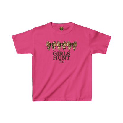 Girls Hunt Camo Bow Kids Tee - Perfect for Outdoor Adventures & Celebrations