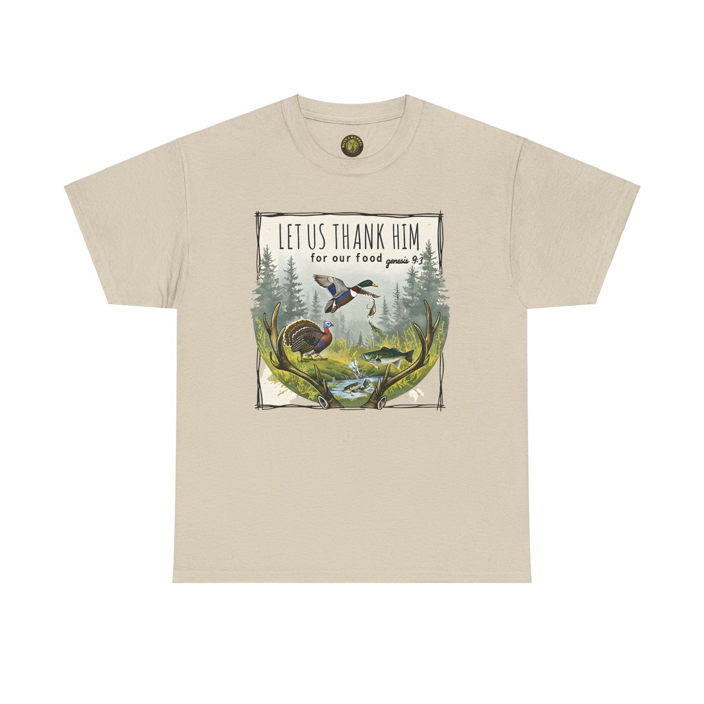 Unisex Heavy Cotton Tee - Let Us Thank Him Nature T-Shirt for Outdoor Lovers