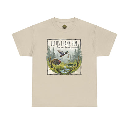 Unisex Heavy Cotton Tee - Let Us Thank Him Nature T-Shirt for Outdoor Lovers