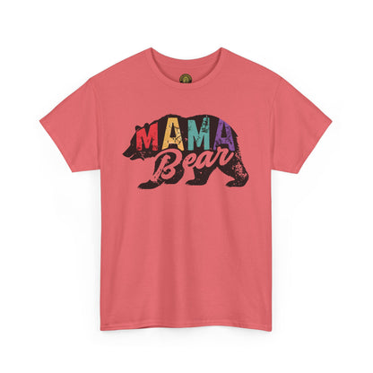 Mama Bear Unisex Heavy Cotton Tee - Colorful Graphic Tee for Moms