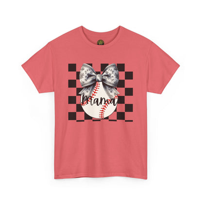 MAMA Baseball Bow Heavy Cotton Tee