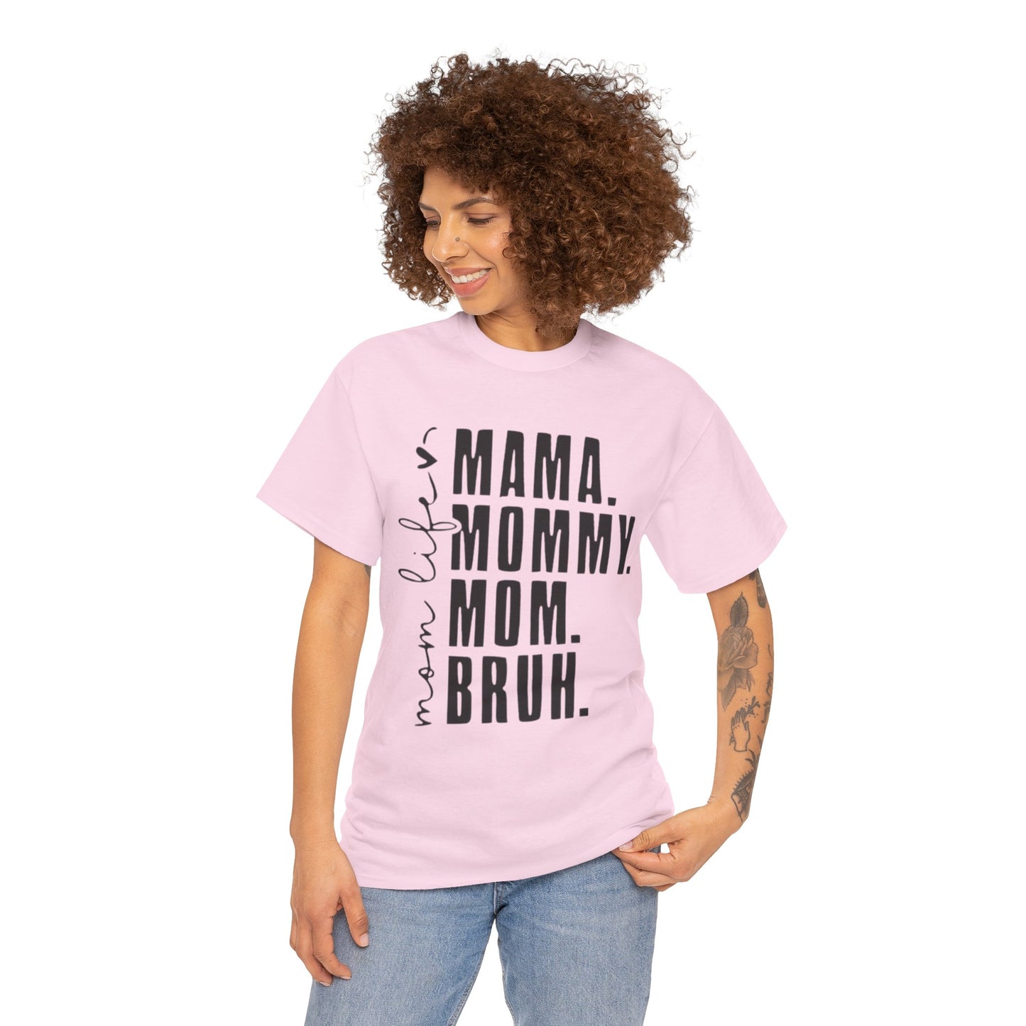 Funny Mom Life Unisex Heavy Cotton Tee - Mama, Mommy, Mom, Bruh