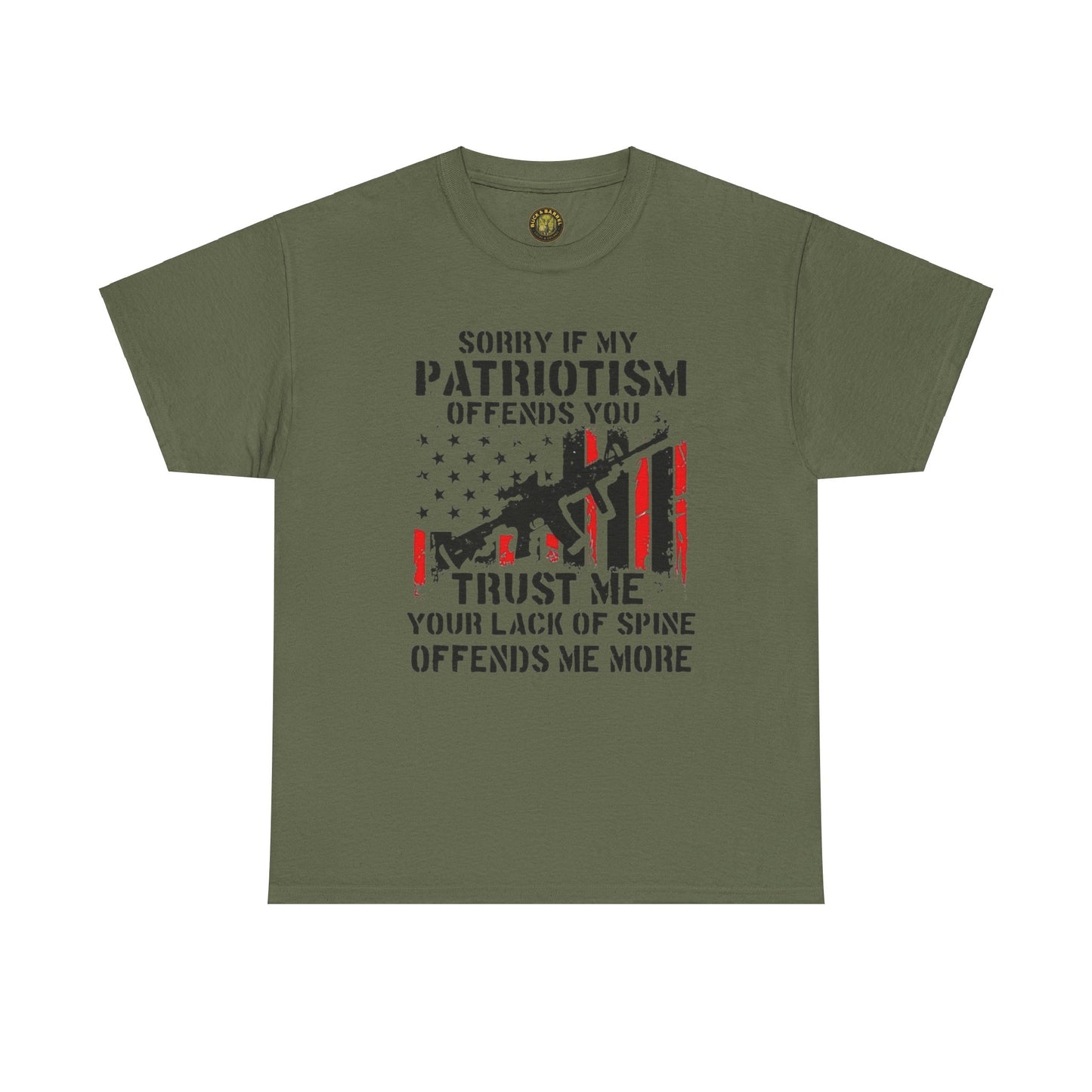 Patriotic Unisex Heavy Cotton Tee - 'Sorry If My Patriotism Offends You' Statement Tee