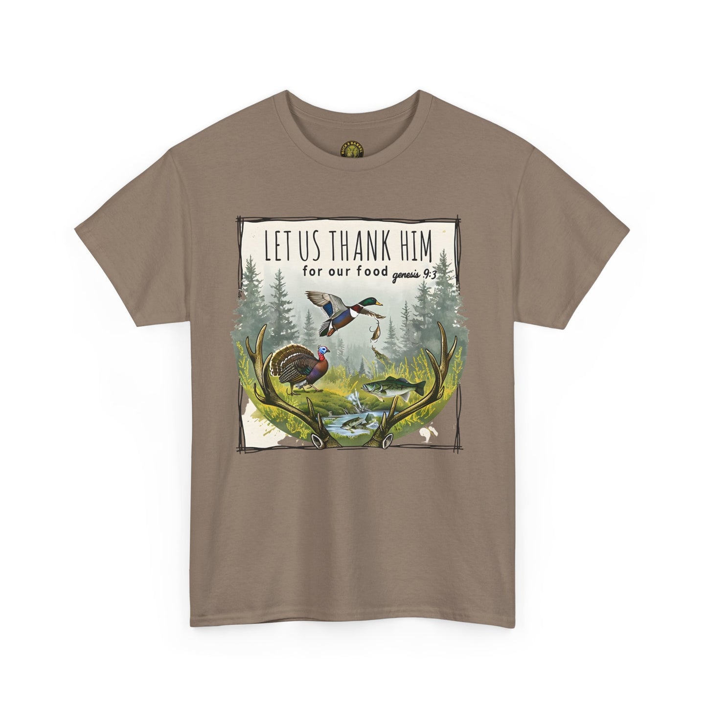 Unisex Heavy Cotton Tee - Let Us Thank Him Nature T-Shirt for Outdoor Lovers