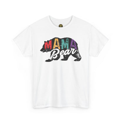 Mama Bear Unisex Heavy Cotton Tee - Colorful Graphic Tee for Moms