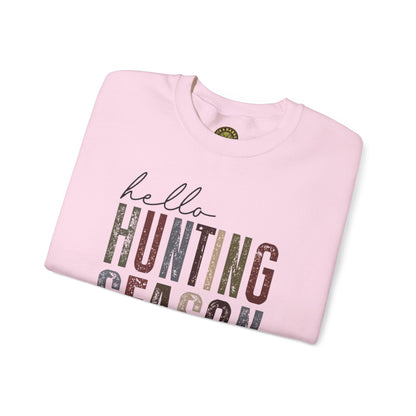 Hello Hunting Season Sweatshirt - Funny Unisex Crewneck for Outdoor Enthusiasts