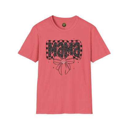 MAMA Baseball Bow Softstyle T-Shirt