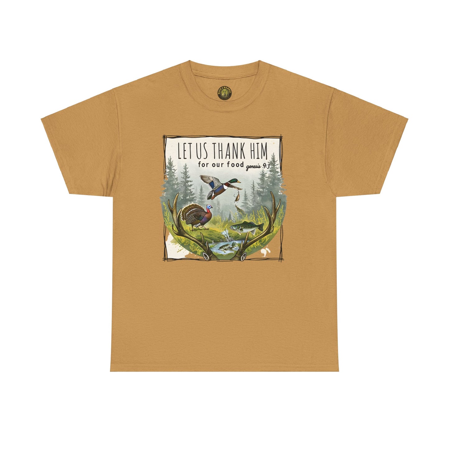 Unisex Heavy Cotton Tee - Let Us Thank Him Nature T-Shirt for Outdoor Lovers