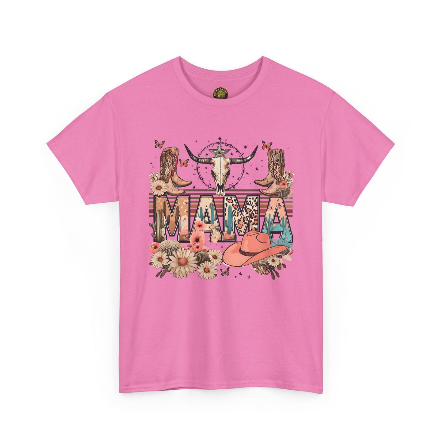 Bohemian Mama Unisex Heavy Cotton Tee - Western Style Floral Graphic T-Shirt