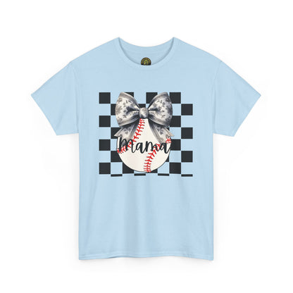 MAMA Baseball Bow Heavy Cotton Tee