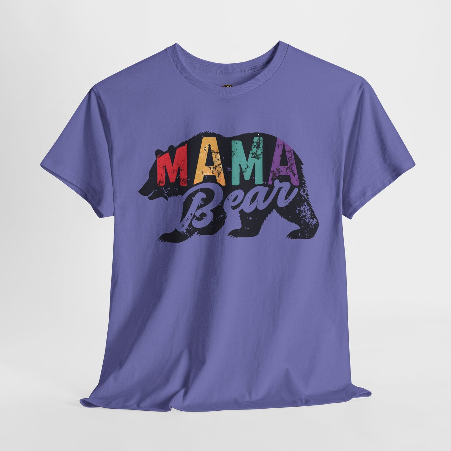 Mama Bear Unisex Heavy Cotton Tee - Colorful Graphic Tee for Moms