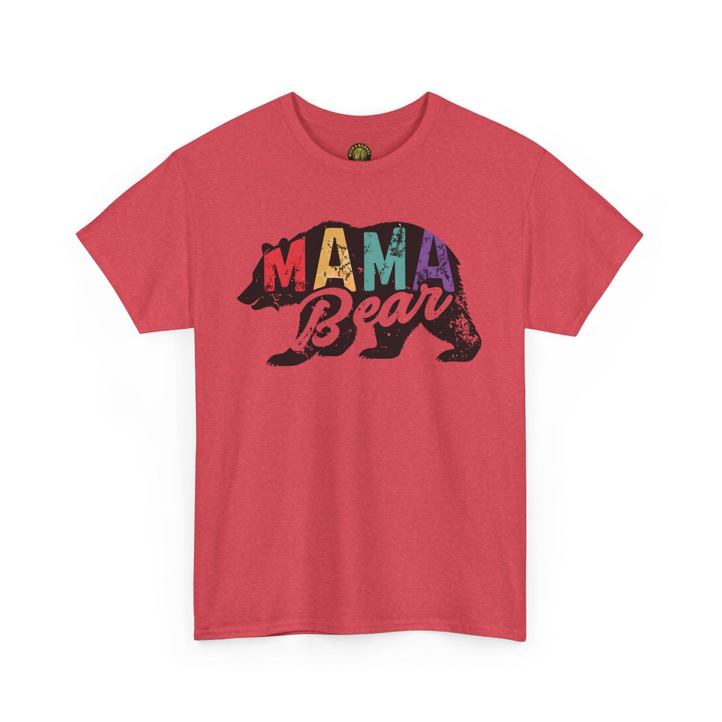 Mama Bear Unisex Heavy Cotton Tee - Colorful Graphic Tee for Moms