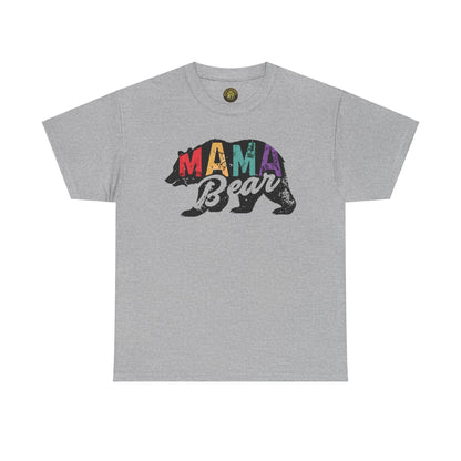 Mama Bear Unisex Heavy Cotton Tee - Colorful Graphic Tee for Moms