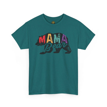 Mama Bear Unisex Heavy Cotton Tee - Colorful Graphic Tee for Moms