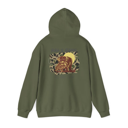 Unisex Camouflage Hoodie - 'The Hunt Is On' Design for Outdoor Enthusiasts