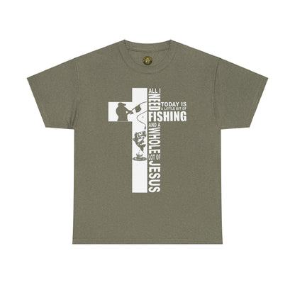 Fishing and Faith Unisex Heavy Cotton Tee - Perfect for Outdoors Lovers