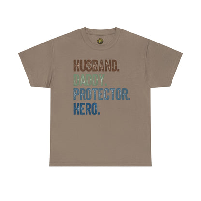 Husband Daddy Protector Hero Unisex Heavy Cotton Tee