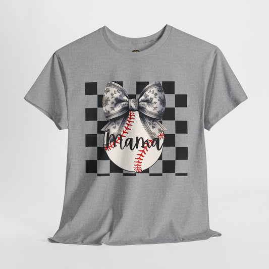 MAMA Baseball Bow Heavy Cotton Tee