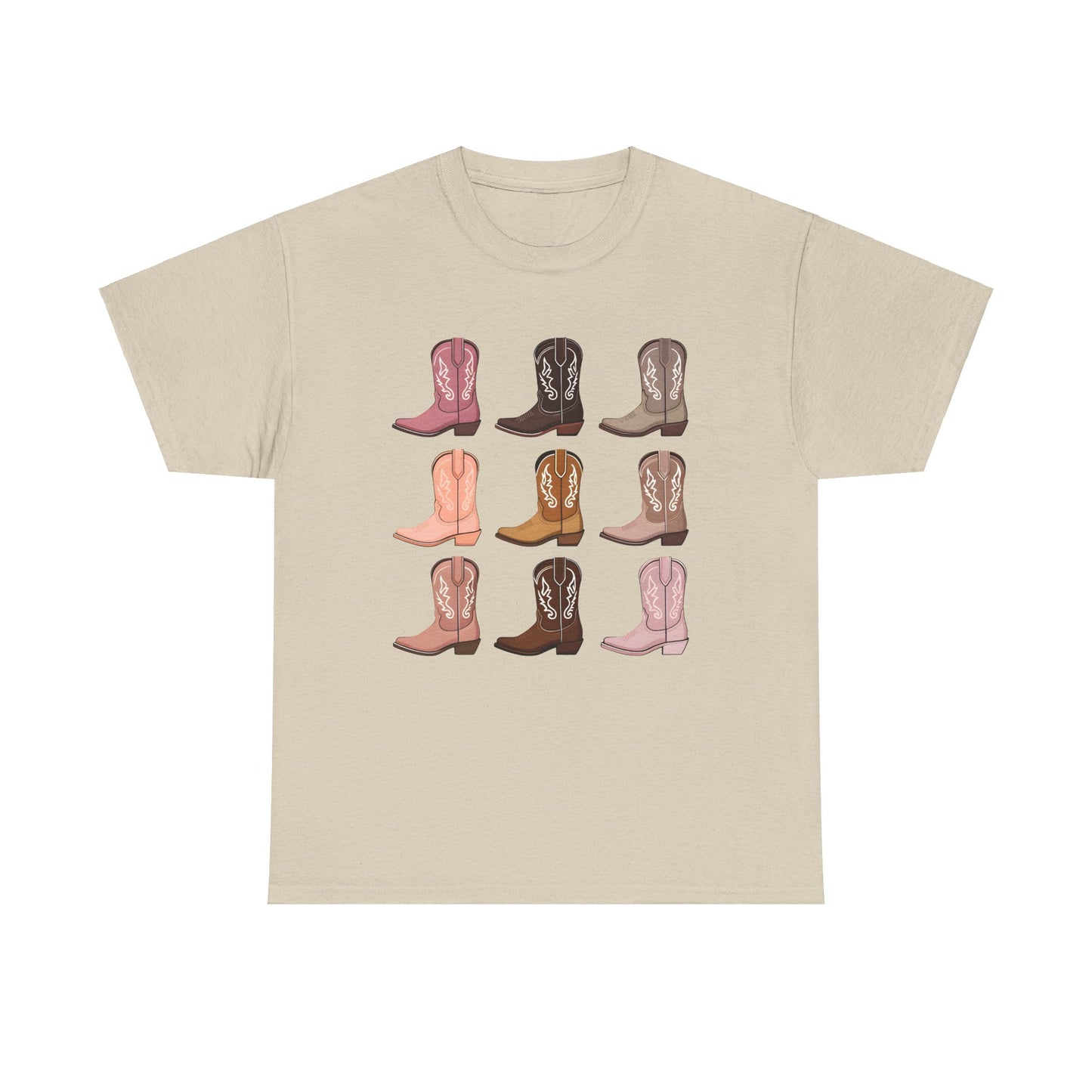 Cowboy Boots Unisex Heavy Cotton Tee - Western Style Graphic T-Shirt