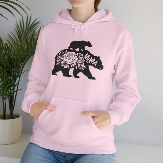 Mama Bear Floral Sweatshirt | Unisex Heavy Blend™ Hooded Sweatshirt for Nature Lovers