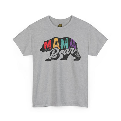 Mama Bear Unisex Heavy Cotton Tee - Colorful Graphic Tee for Moms