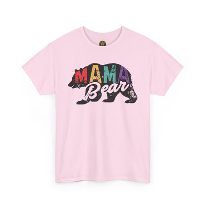 Mama Bear Unisex Heavy Cotton Tee - Colorful Graphic Tee for Moms