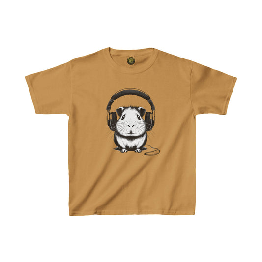 Cute Guinea Pig Listening to Music Kids Tee