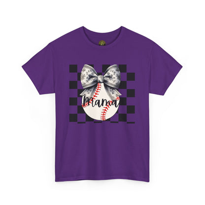 MAMA Baseball Bow Heavy Cotton Tee