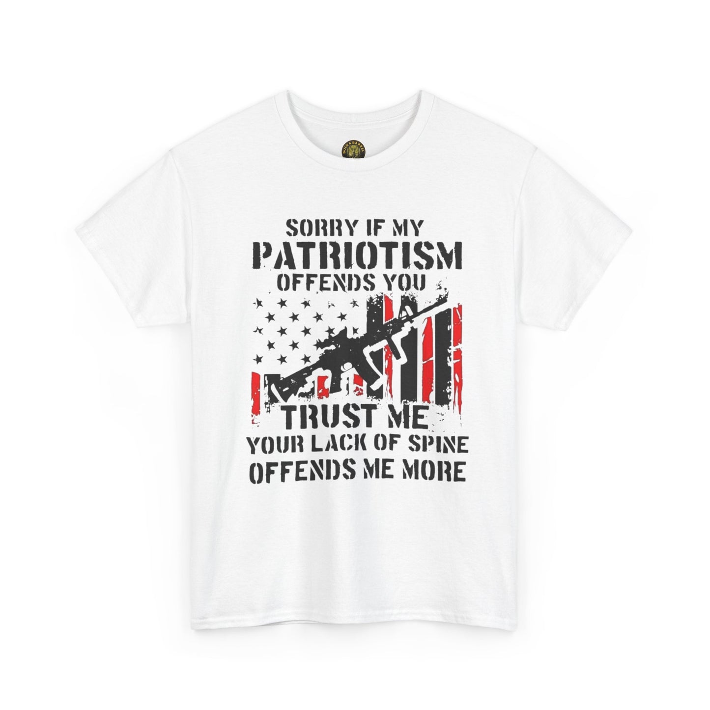 Patriotic Unisex Heavy Cotton Tee - 'Sorry If My Patriotism Offends You' Statement Tee