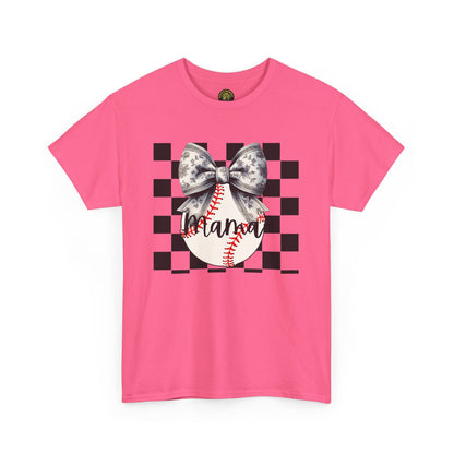 MAMA Baseball Bow Heavy Cotton Tee