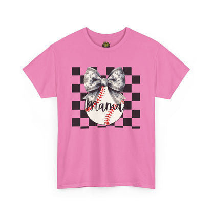 MAMA Baseball Bow Heavy Cotton Tee